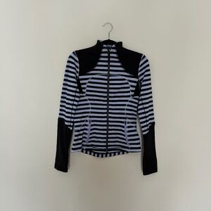 Lululemon Navy and Baby Blue Striped Define Jacket